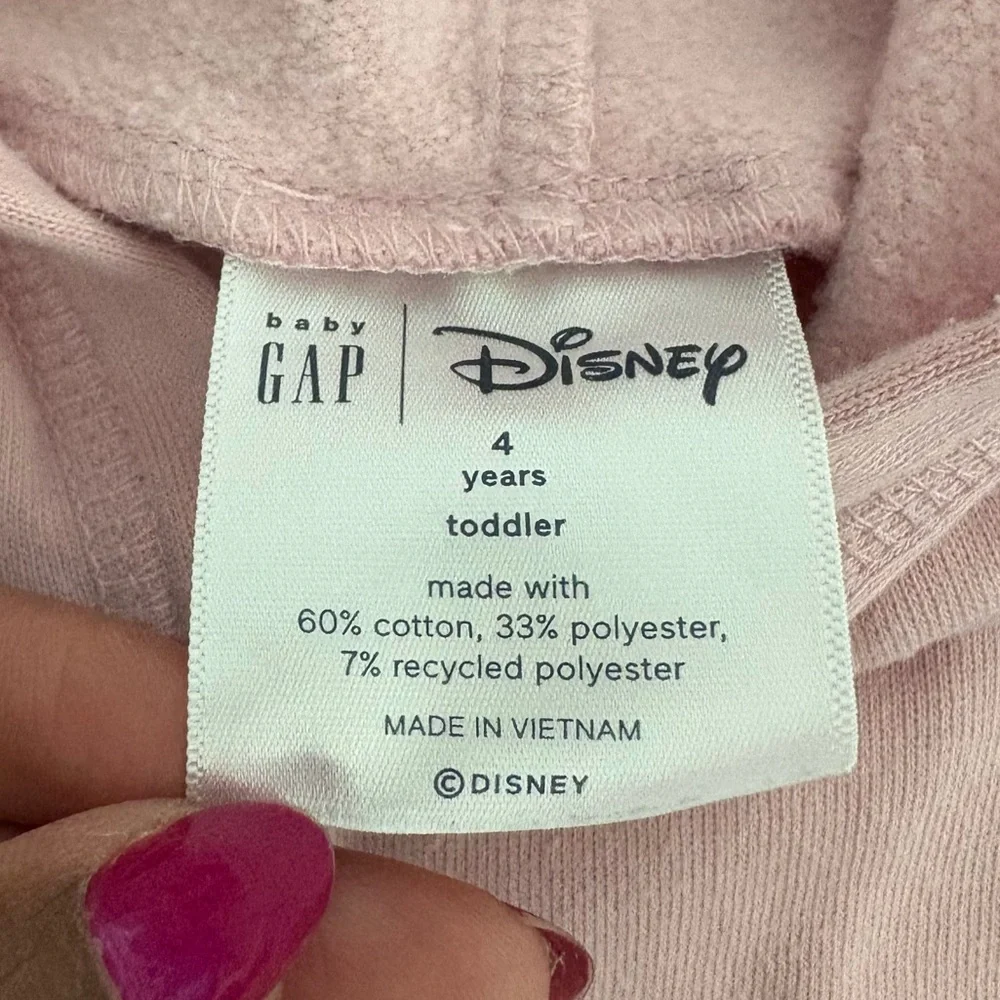 Baby Gap Disney Kids Girls Hoodie 4 Years Pink Mickey Minnie Design Cotton